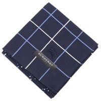 【新品】 薄手 ハンカチ チェック  バーバリー 72072 BURBERRY ネイビー メンズ