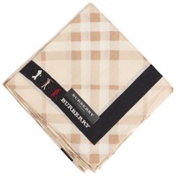 【新品】 薄手 ハンカチ チェック  バーバリー 72256 BURBERRY ベージュ メンズ