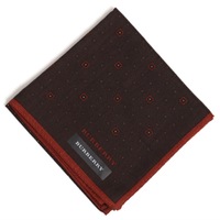 【新品】 薄手 ハンカチ ドット  バーバリー 72242 BURBERRY ブラウン メンズ