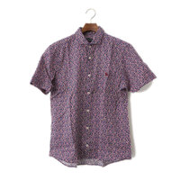 【新品】 柄シャツ 2 バーバリーブラックレーベル 50392 BURBERRY BLACK LABEL ネイビー系×レッド系 メンズ