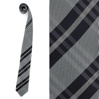 【新品】チェックネクタイ バーバリーロンドン 全長144×剣先7cm ライトブルー系 y-000471 メンズ