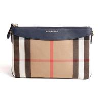 【新品】バーバリー 2WAY クラッチバッグ ショルダーストラップ インクブルー y-000386 レディース コーディネートのアクセントに