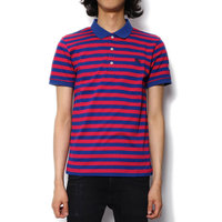 【新品】バーバリーブラックレーベル ボーダーポロシャツ 38037 ネイビー、レッド系 明るい色合い