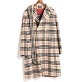 ウエストベルトチェックウールコート  バーバリーロンドン 01000092 BURBERRY LONDON ベージュ メンズ