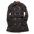 ウエストベルト裏地チェックショートトレンチコート 36 バーバリーブルーレーベル 65313 BURBERRY BLUE LABEL ブラック レディース