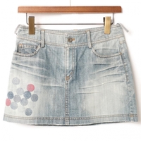 ウォッシュド加工デニムミニスカート ブルー 36 バーバリーブルーレーベル 67499 BURBERRY BLUE LABEL ブルー レディース