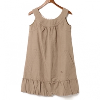 ギャザーデザインノースリーブワンピース ブラウン 36 バーバリーブルーレーベル 67489 BURBERRY BLUE LABEL ブラウン レディース