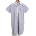 クレリックカラーストライプ半袖シャツワンピース 38 バーバリーブルーレーベル 76741 BURBERRY BLUE LABEL ブルー レディース