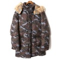 コヨーテファーカモフラージュダウンジャケット L バーバリーブラックレーベル br01001520 BURBERRY BLACK LABEL グレー メンズ