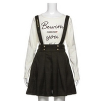 【50%OFF】サスペンダーつきタックプリーツチェックキュロット