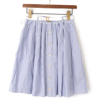 ストライプスカート 36 バーバリーブルーレーベル 48828 BURBERRY BLUE LABEL ブルー系×ホワイト系 レディース