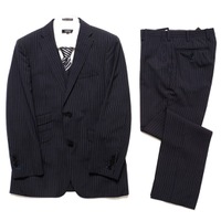 ストライプノッチドラペルテーラードシングルジャケット3ピーススーツ 36R バーバリーブラックレーベル 65225 BURBERRY BLACK LABEL ネイビー メンズ