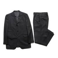 ストライプノッチドラペルテーラードジャケットスーツ 40R バーバリーブラックレーベル 68036 BURBERRY BLACK LABEL ブラック メンズ