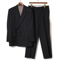 ストライプピークドラペルダブルブレストテーラードジャケットスーツ A7 バーバリーズ 71018 Burberrys グレー メンズ