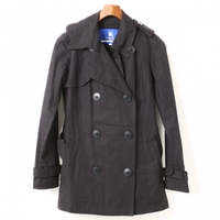ダブルブレストショートトレンチコート 36 バーバリーブルーレーベル 01000631 BURBERRY BLUE LABEL ブラック レディース
