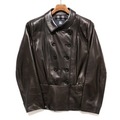 ダブルブレストラムレザージャケット 46 バーバリーロンドン 65202 BURBERRY LONDON ブラック レディース