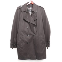 ダブルボタン　トレンチコート　チェック柄ライナー付き LL バーバリーブラックレーベル 73883 BURBERRY BLACK LABEL ブラック メンズ
