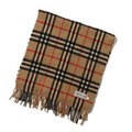 チェックマフラー バーバリーズ 42095 ベージュ系 カシミア メンズ 流行に左右されないベージュの英国チェック