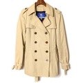 チェックライナー付ショートトレンチコート 38 バーバリーブルーレーベル br01001896 BURBERRY BLUE LABEL ベージュ レディース