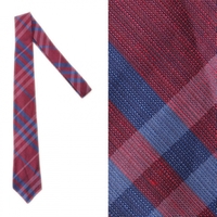 ネクタイ（チェック）  バーバリーロンドン 55434 BURBERRY LONDON ブルー系×ワイン系 メンズ
