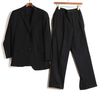 ノッチドラペルシングルテーラードジャケットスーツ 38 バーバリーロンドン 71077 BURBERRY LONDON ブラック メンズ