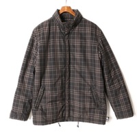 ハイネックジップアップチェックダウンジャケット L バーバリーブルーレーベル br01001339 BURBERRY BLUE LABEL ブラウン レディース