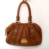 バーバリー レザーハンドバッグ キャメル系 メンズ レディース マチたっぷり 25068