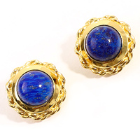 バーバリーズ イヤリング 27669 ゴールド ブルー系   鮮やかなブルーのストーンで上品に