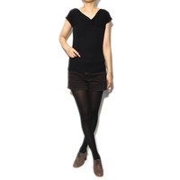 バーバリーブルーレーベル　半袖ニットカットソー　レディース　ブラック　ニット素材のカットソー　37170