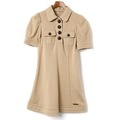 パフスリーブ襟付半袖ワンピース 36 バーバリーブルーレーベル 70231 BURBERRY BLUE LABEL ベージュ レディース