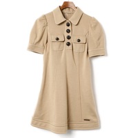 パフスリーブ襟付半袖ワンピース 36 バーバリーブルーレーベル 70231 BURBERRY BLUE LABEL ベージュ レディース