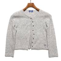 ビジューボタンカシミヤアンゴラ混カーディガン 38 バーバリーブルーレーベル 66237 BURBERRY BLUE LABEL グレー レディース
