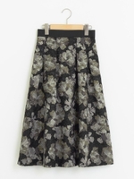 フラワーモールジャカードスカート/グレー柄