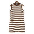 ブルーレーベル クレストブリッジ ショルダーボタン装飾ノースリーブボーダーワンピース 38 70060 BLUE LABEL CRESTBRIDGE ホワイト レディース