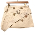 ベルトボタン装飾ミニスカート 38 バーバリーブルーレーベル 67250 BURBERRY BLUE LABEL ベージュ レディース