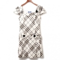 ベルト付ノースリーブチェックワンピース 38 バーバリーブルーレーベル 75395 BURBERRY BLUE LABEL ホワイト レディース