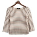 ボートネック七分丈ボーダーカットソー 38 バーバリーロンドン 69602 BURBERRY LONDON ホワイト レディース