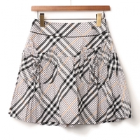 ポケット付マルチチェックフレアスカート 36 バーバリーブルーレーベル 01000285 BURBERRY BLUE LABEL グレー レディース