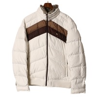 ライン入裏地チェックラビットファーハイネックダウンジャケット L バーバリーブラックレーベル br01001692 BURBERRY BLACK LABEL ホワイト メンズ