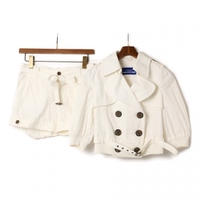 リブ切替シャドーチェックセットアップ 36 バーバリーブルーレーベル 76667 BURBERRY BLUE LABEL ホワイト レディース