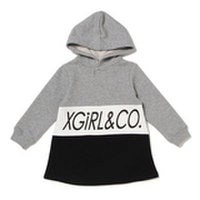 【50%OFF】ロゴ入り配色裏毛パーカーワンピース