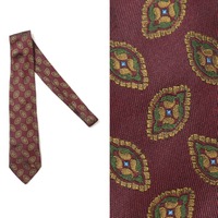 総柄シルクネクタイ  バーバリーズ 65941 Burberrys ボルドー メンズ