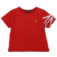袖ユニオンジャックロゴ刺繍半袖Tシャツ 100A バーバリーロンドン 71000 BURBERRY LONDON レッド ボーイズ