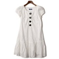 半袖ワンピース 36 バーバリーブルーレーベル 62467 BURBERRY BLUE LABEL ホワイト系 レディース