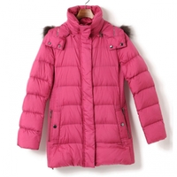 裏地チェックフォックスファージップアップダウンコート 40 バーバリーロンドン 01000484 BURBERRY LONDON ピンク レディース