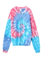 TIE DYE ZIP-UP KNIT CARDIGAN/ブルー