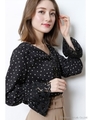 【ドラマ着用】袖口ボリュームブラウス(ドット)/ドット
