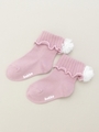 BABY チュール梵天付き 折り返しSOCKS/ピンク