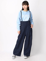 WEGO/デニムサス付きハイウエストパンツ
