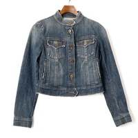 スタンドカラーGジャン 38 バーバリーブルーレーベル 62669 BURBERRY BLUE LABEL ブルー系 レディース